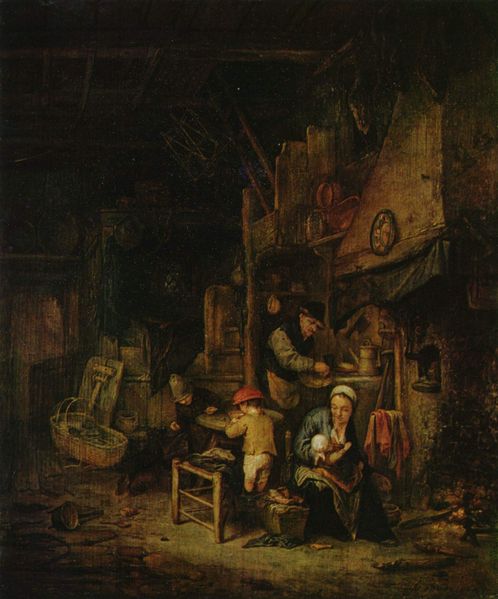 Peasant family at home